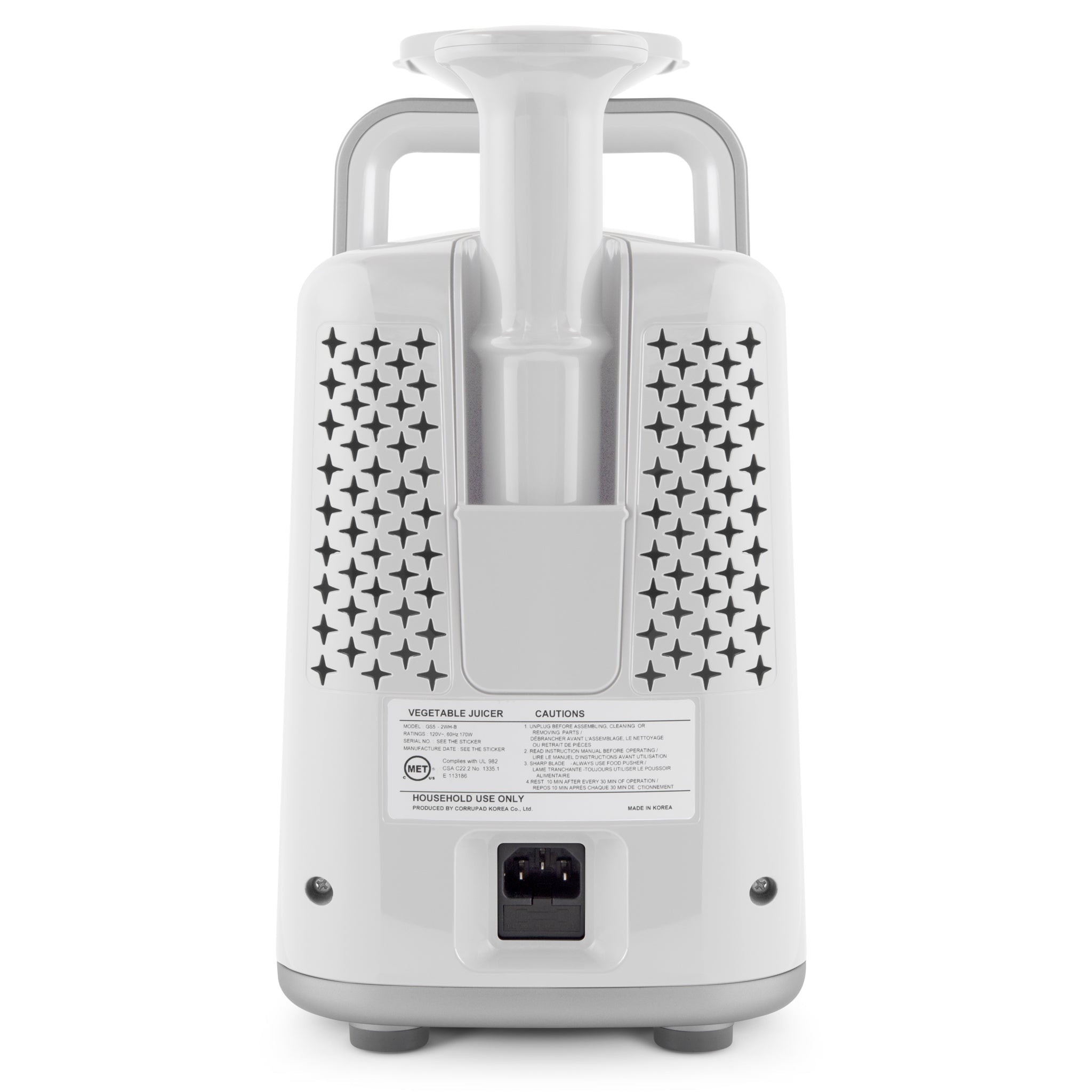 Greenstar 5 All-Stainless Steel Twin Gear Cold Press Masticating Juicer (White)