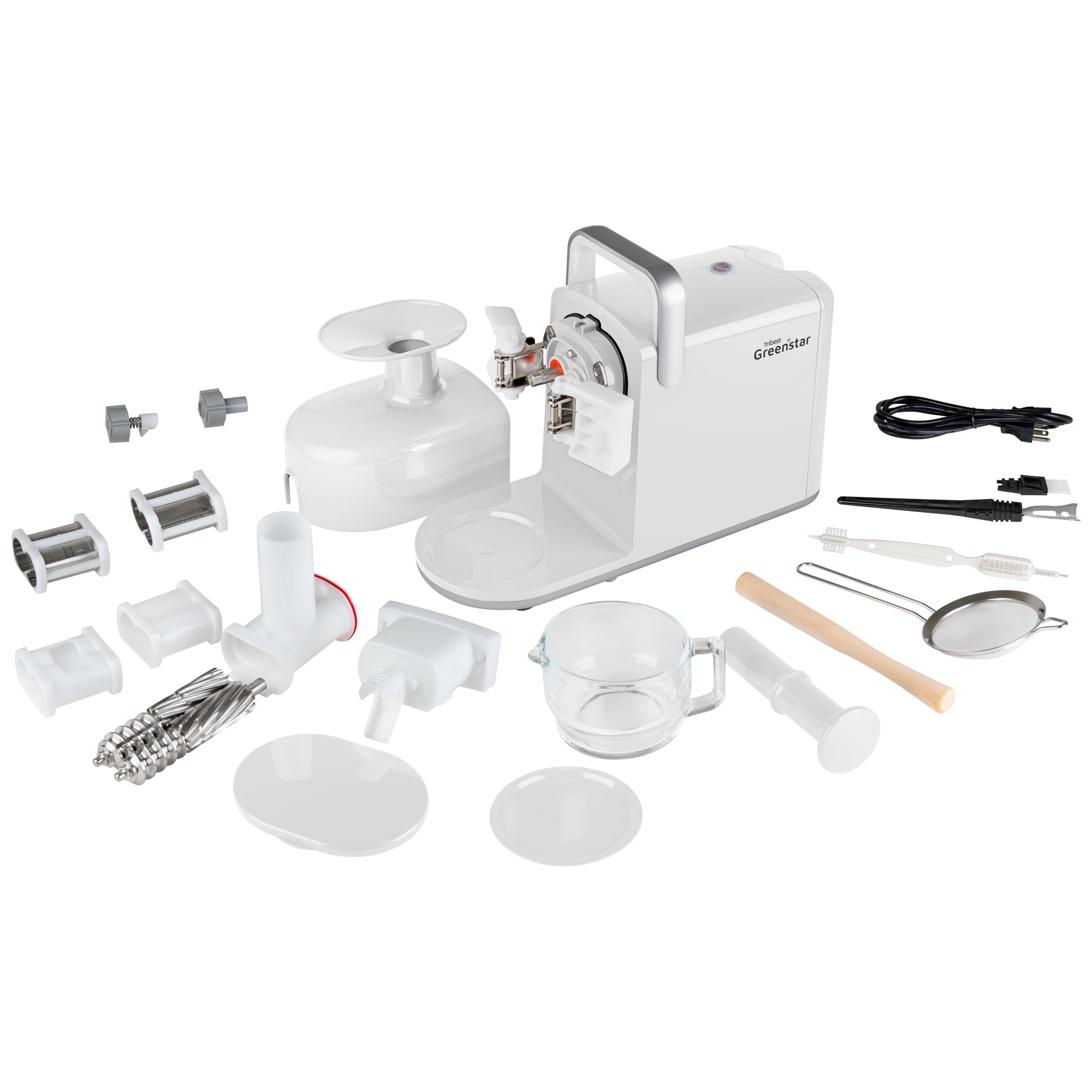 Greenstar 5 All-Stainless Steel Twin Gear Cold Press Masticating Juicer (White)