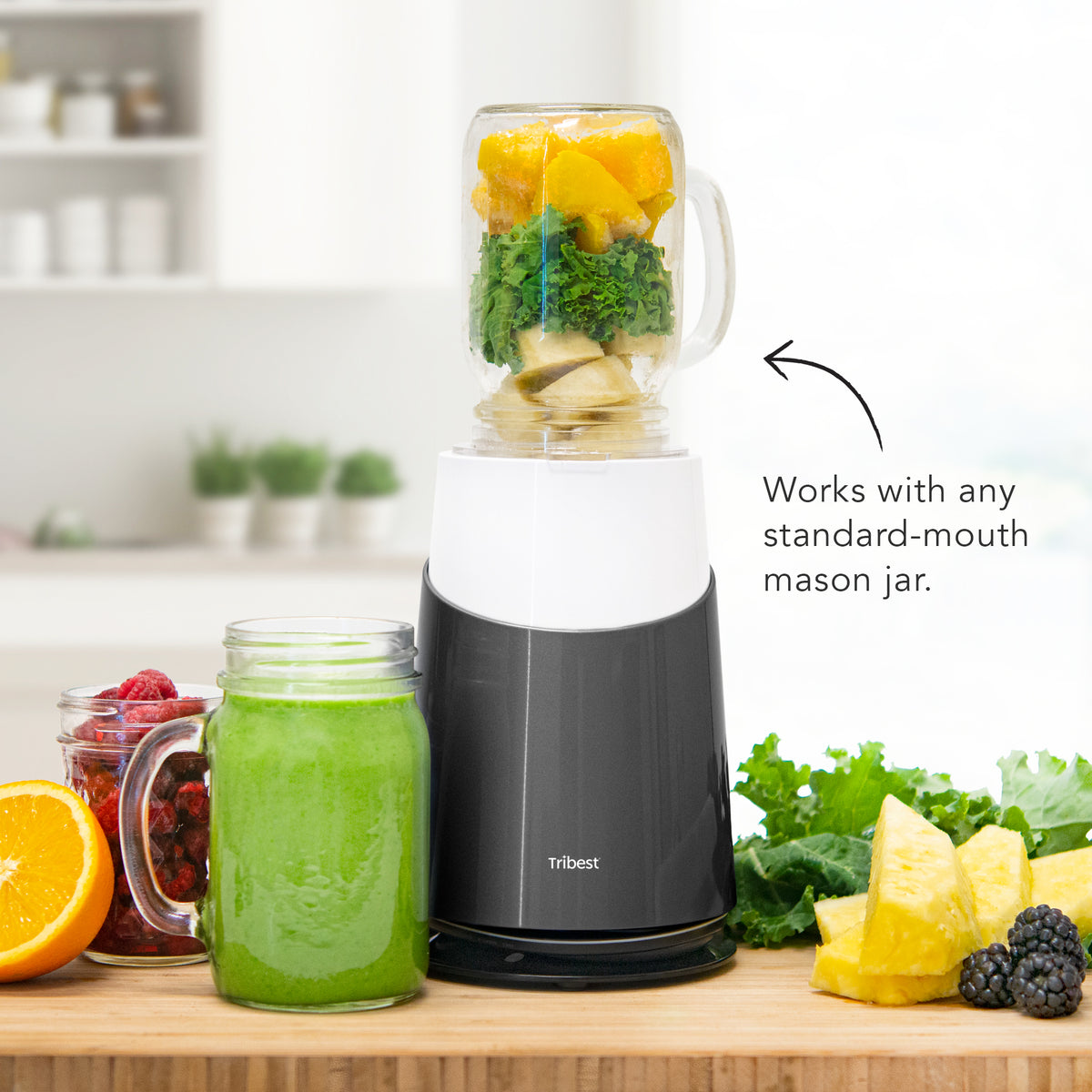Tribest Personal Blender II - Glass Mason Jar Ready